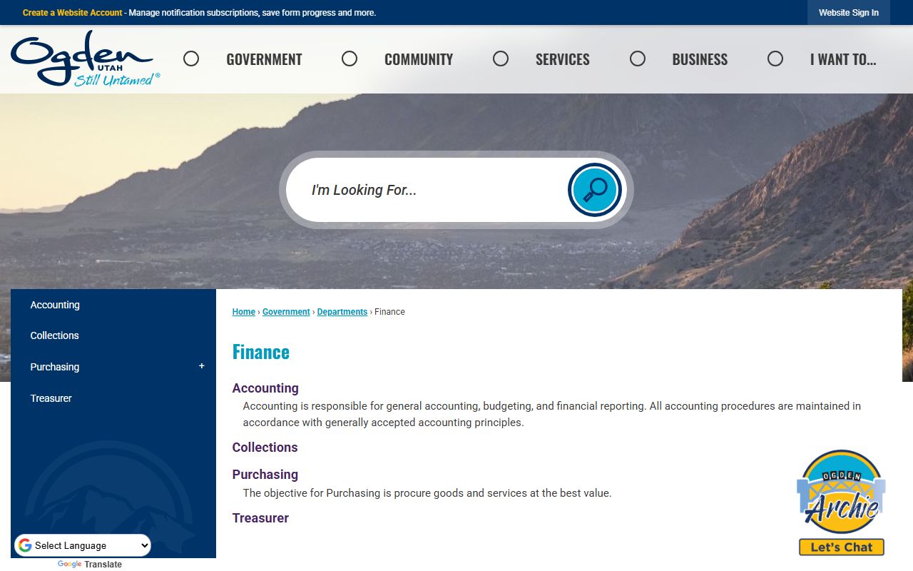 Ogden City Planning and Zoning page for Ogden property records