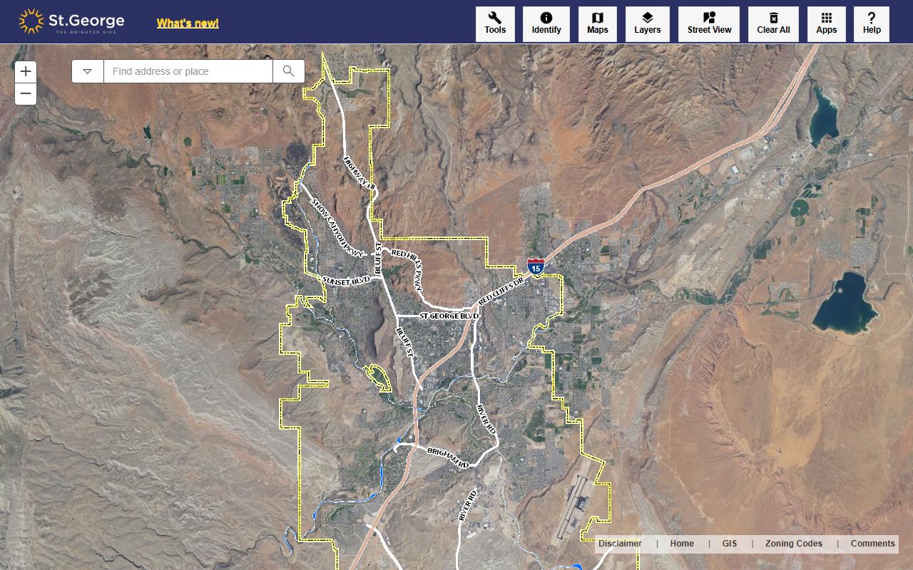 St. George City GIS mapping system showing property and zoning data