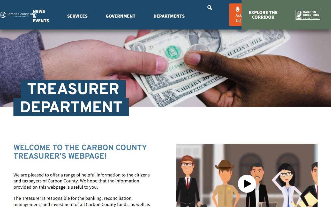 Carbon County Treasurer's Office website for property tax records