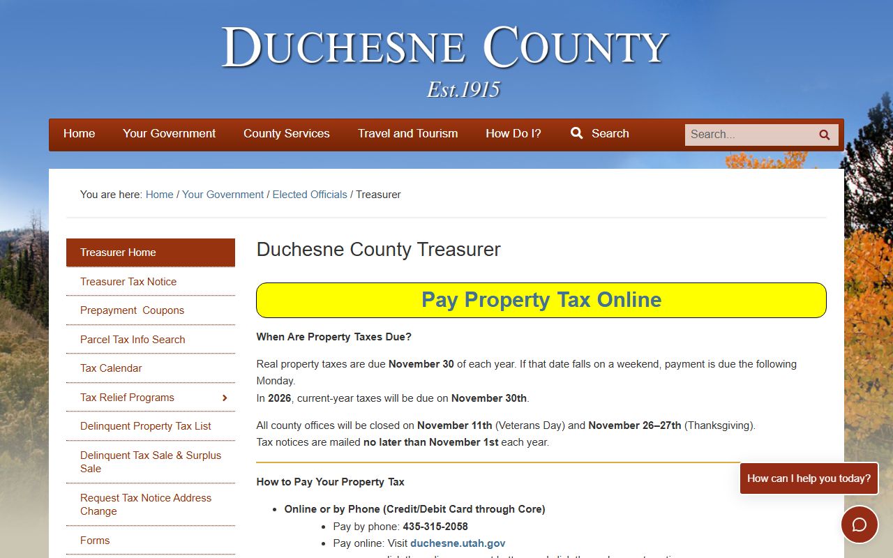 Duchesne County Treasurer tax records for Duchesne County property records