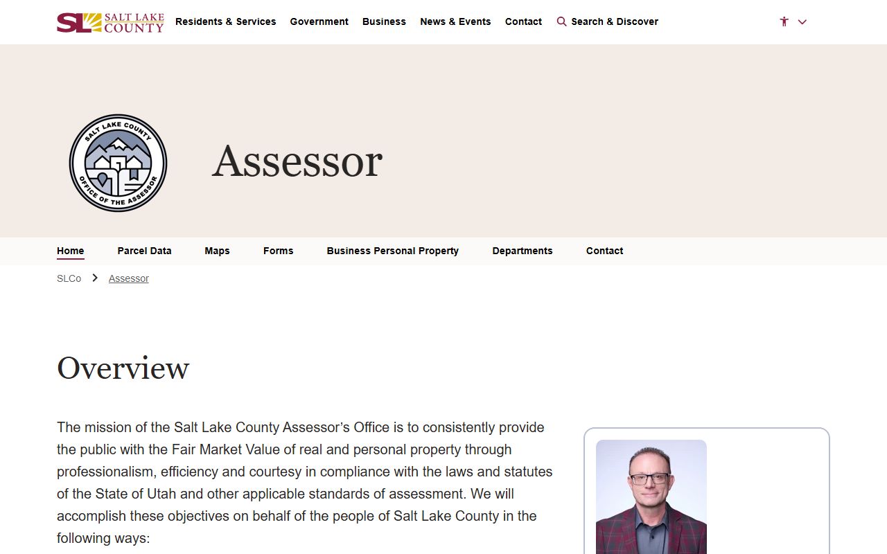 Salt Lake County Assessor online tools for property records