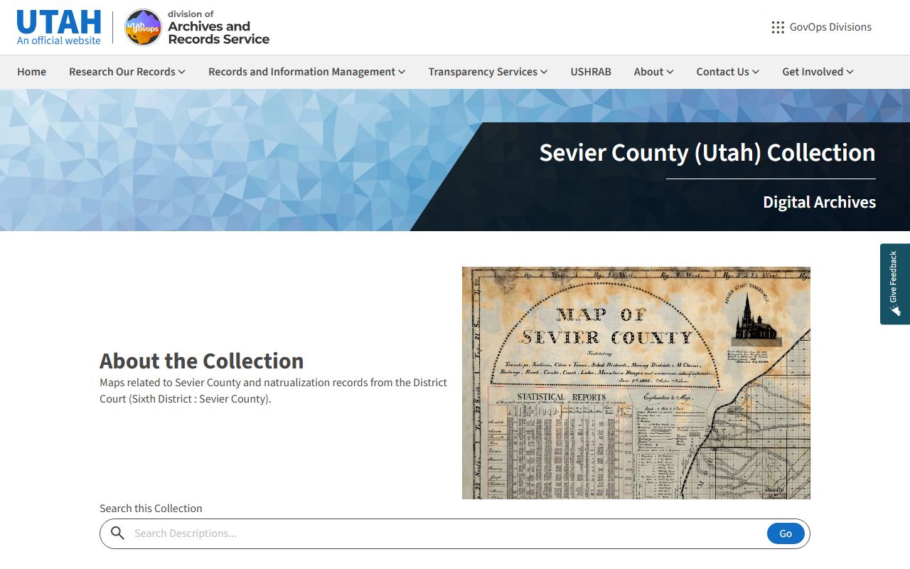 Utah State Archives Sevier County historical property records