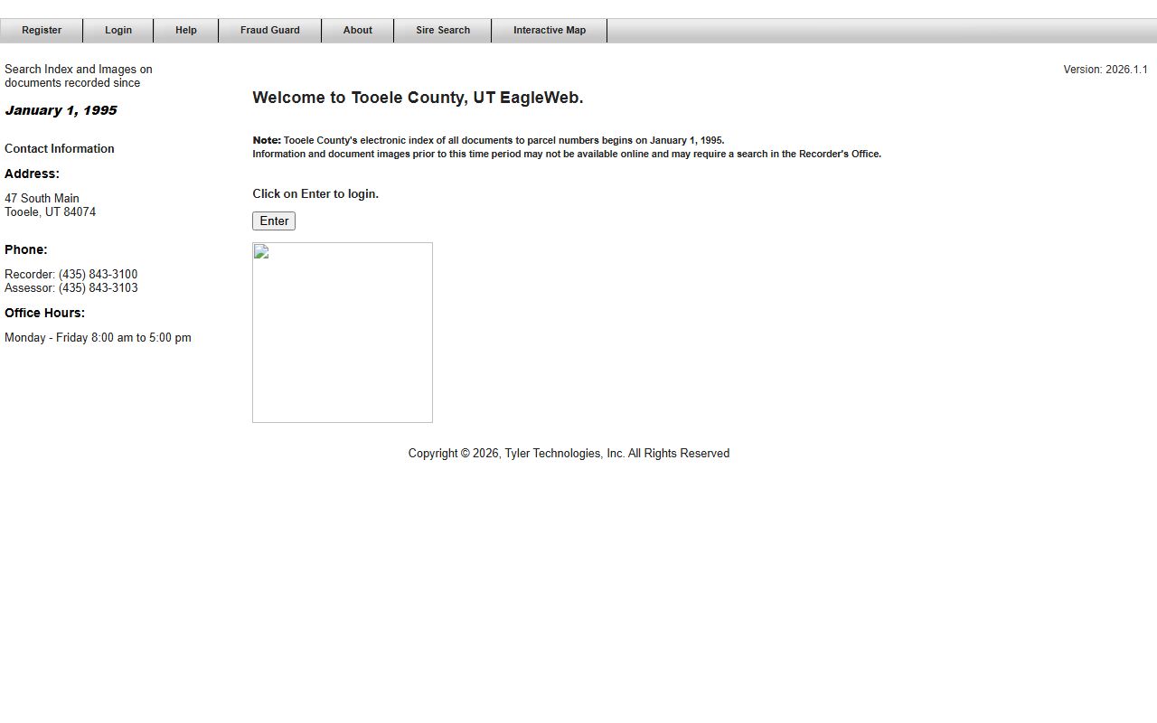 Tooele County EagleWeb system for Tooele City property records