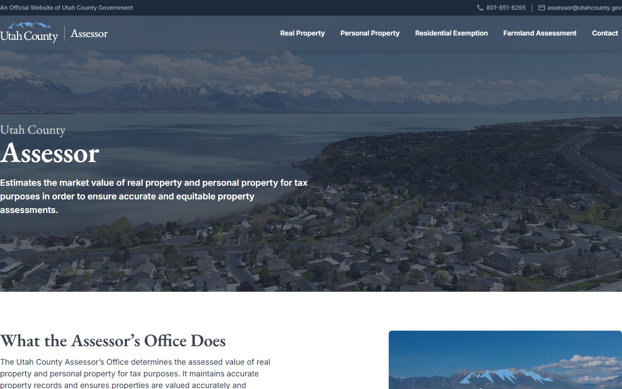 Utah County Assessor's office portal for searching Provo property records